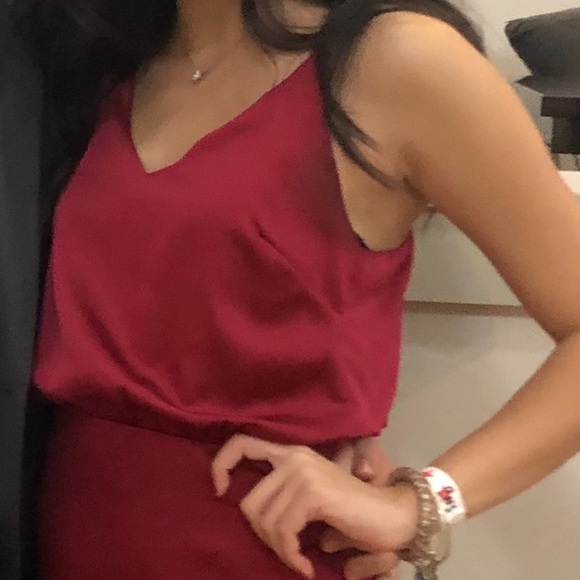 LULUS Red Satin Ruffle Mini Dress - Picture 7 of 10